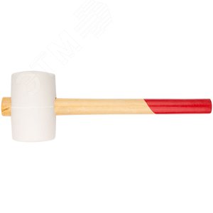 Киянка резиновая белая, деревянная ручка 80 мм (900 гр) - фото 1