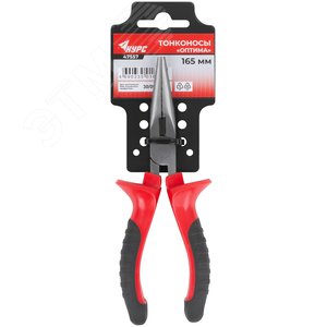 Тонконосы ''Оптима'', двухцветные обрезиненные ручки, полированная сталь 165 мм - фото 3