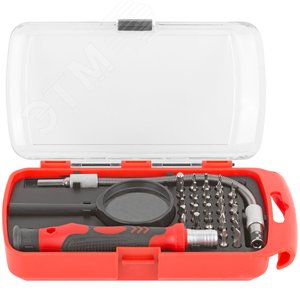 Отвертка с битами для точных работ, 36 CrV бит, в пластиковом боксе - фото 2