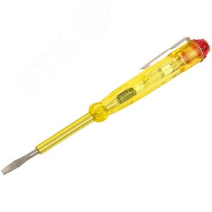 Отвертка индикаторная, желтая ручка 100 - 500 В, 140 мм 56501 КУРС - 2