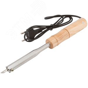 Паяльник 220 В, деревянная ручка, скошенное жало D=4.8 мм, 40 Вт 60485 КУРС - 2