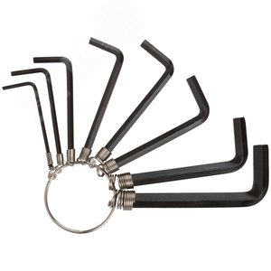 Ключи шестигранные на кольце 8 шт (1.5-6 мм) - фото 1