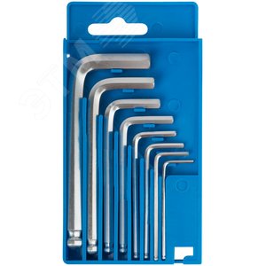 Изображение товара Ключи шестигранные с шаром в коробочке 8 шт (1.5-8 мм) (шт)