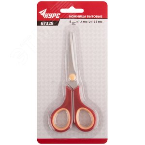 Ножницы бытовые нержавеющие, прорезиненные ручки, толщина лезвия 1.4 мм, 135 мм - фото 3