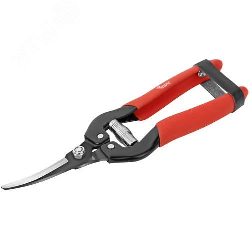 Секатор садовый, режущие кромки внахлест, изогнутые лезвия, ПВХ накладки на ручки 190 мм - фото 2