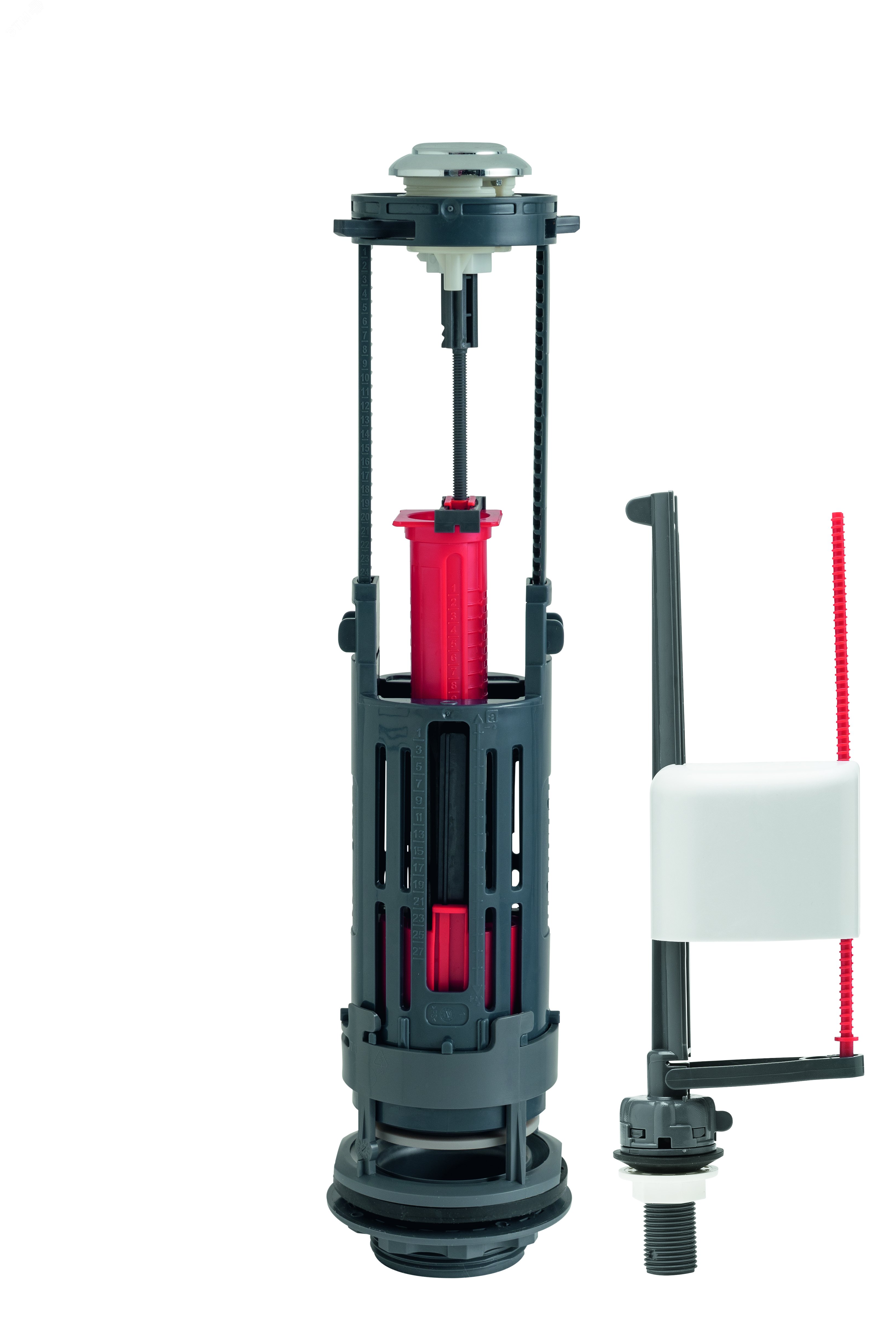 Изображение товара Комплект арматуры сливной двухрежимный механизм Wirquin ONE 3/6 L 1/2 донный пластик цена