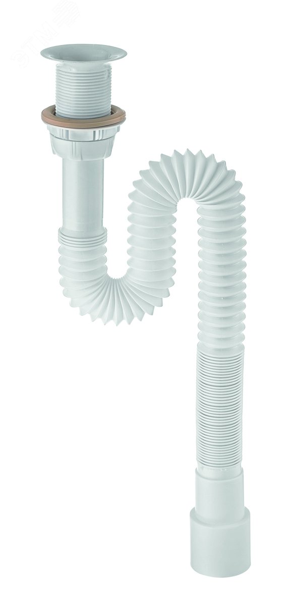 Изображение товара Гофрированный сифонический слив для раковины 1 1/4 дюйма пластик L1200 мм