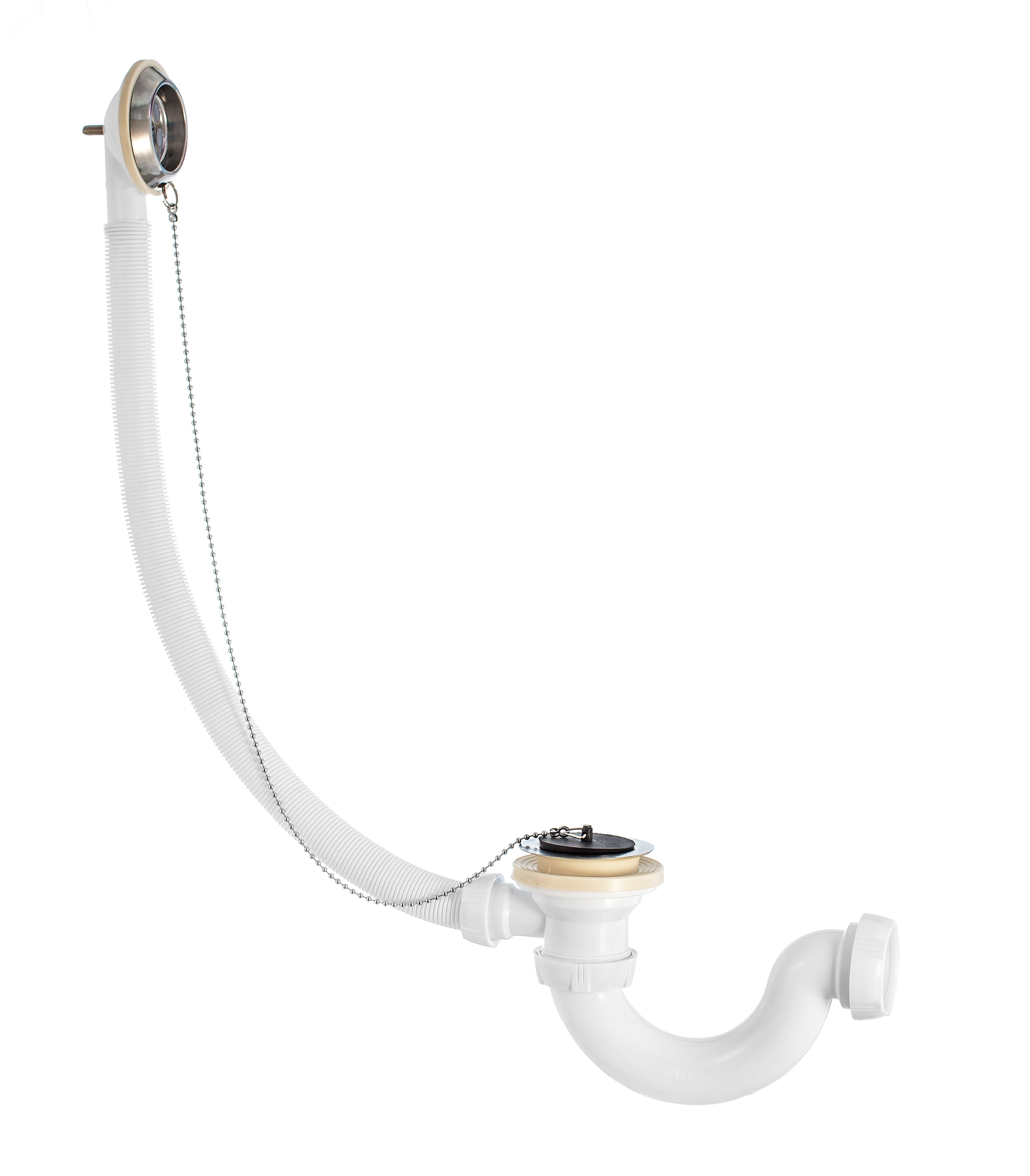 Изображение товара Слив-перелив с сифоном S-образный 1'1/2x40 мм с пробкой