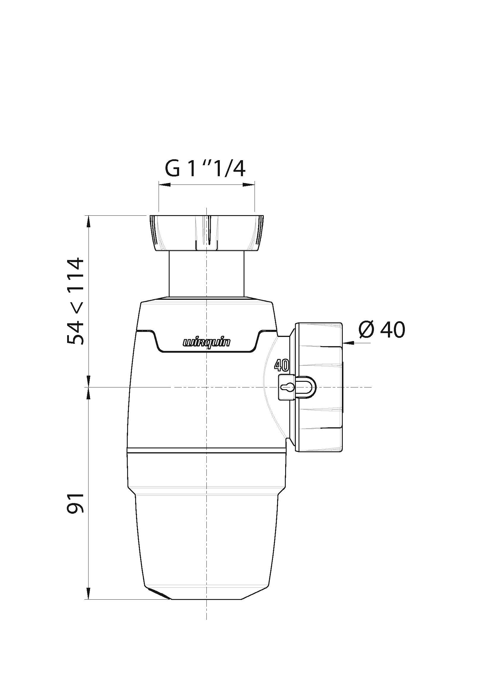 Изображение товара Сифон WIRQUIN NEO для раковины без выпуска 1 1/4x40 мм надежное устройство для кухни и ванной