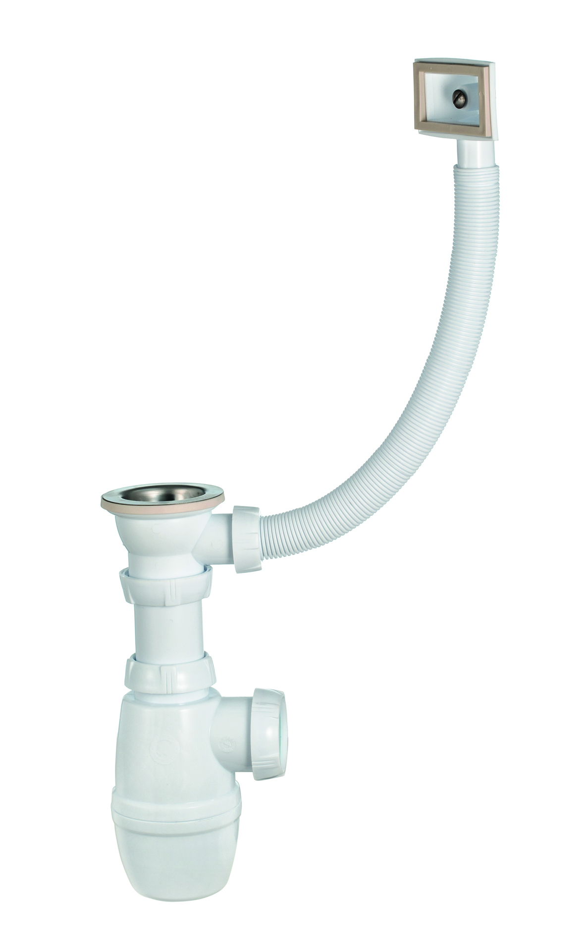 Сифон МИНОР для мойки с выпуском 1'1/2x40 мм с переливом