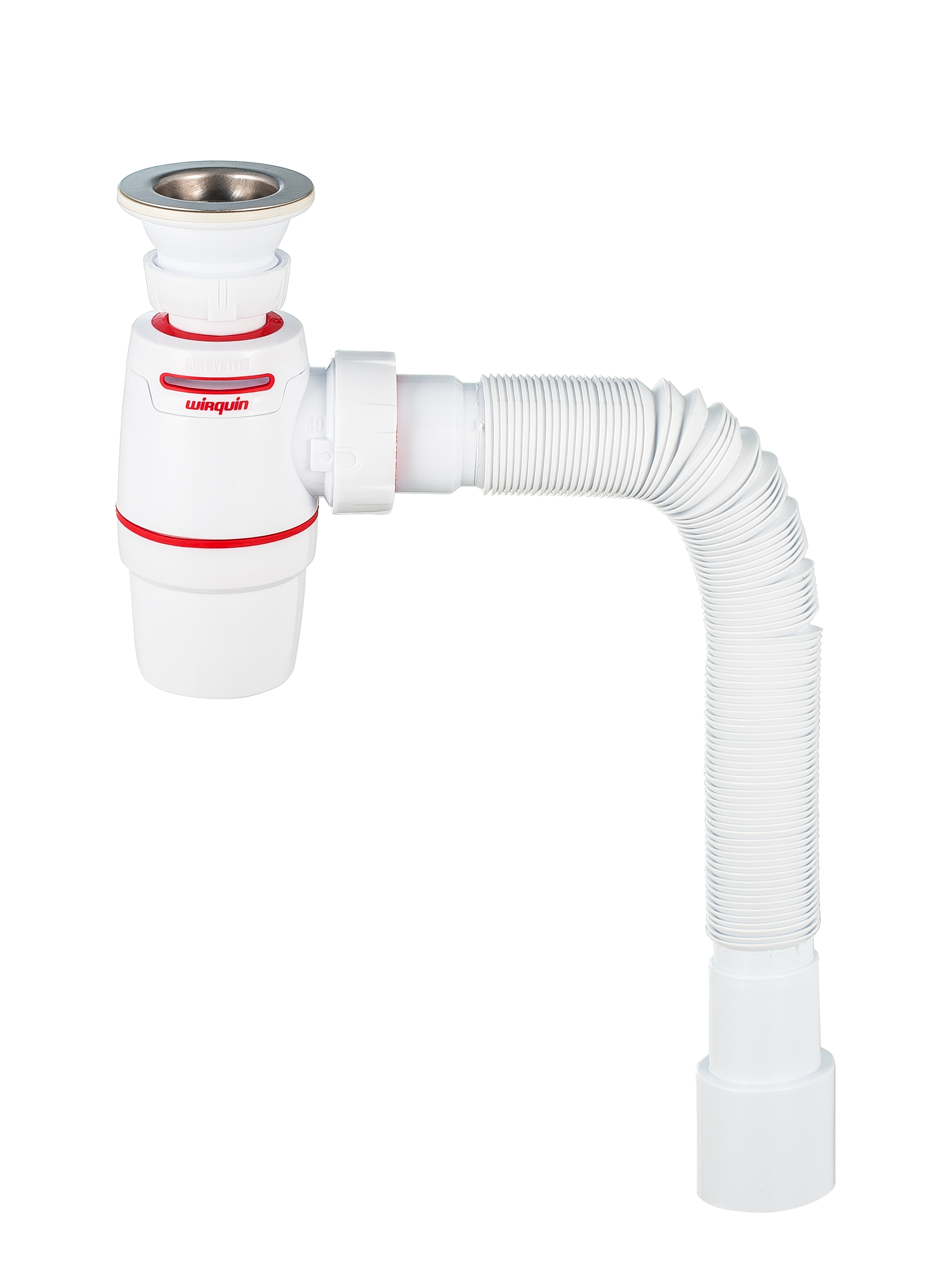 Сифон NEO AIR для раковины с выпуском 1'1/4x40 мм с гофротрубой L800 мм 40x40/50 мм