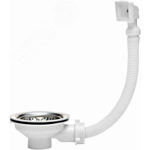 Изображение товара Выпуск для мойки чаша D90 мм из нержавеющей стали с прямоугольным переливом (шт)