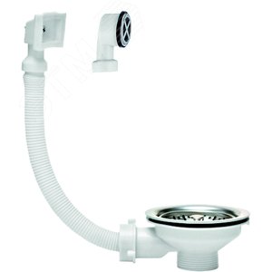 Изображение товара Выпуск для мойки чаша D90 мм из нержавеющей стали с двумя переливами в комплекте (круглый и квадратный) (шт)