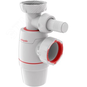 Сифон NEO для мойки без выпуска 1'1/2x40 мм с отводом для стиральной или посудомоечной машины - фото 1