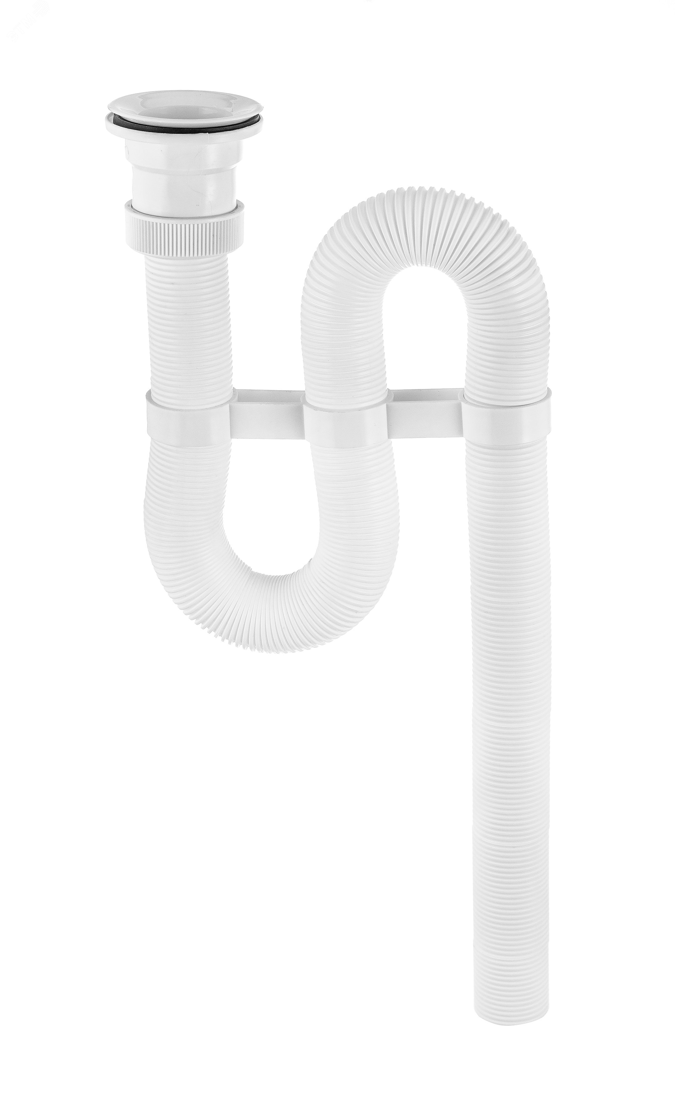 Изображение товара Сифон гофрированный с переливом и пластиковой чашкой D70 мм ВЫСОКОЕ КАЧЕСТВО