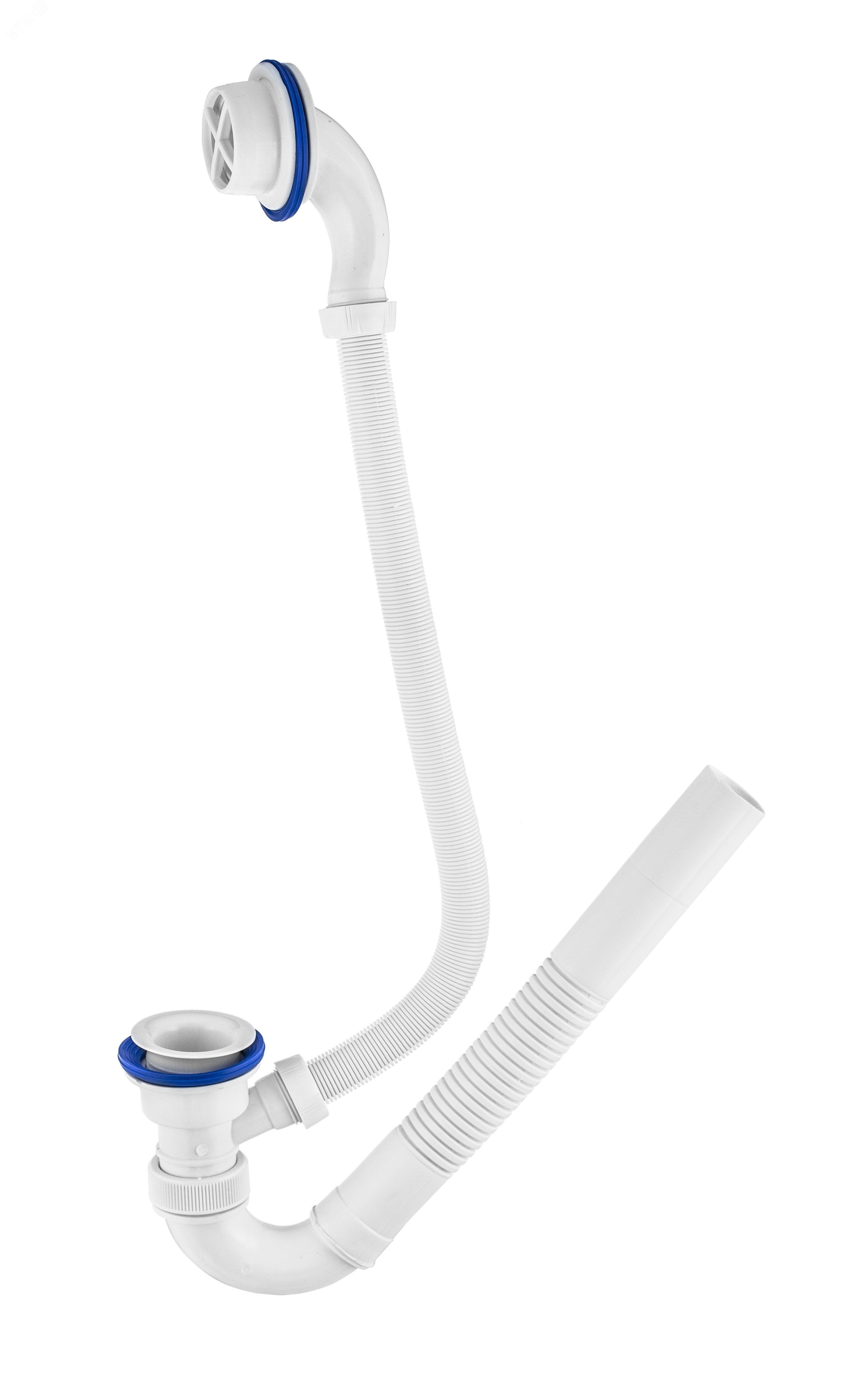 Изображение товара Сифон для ванн поворотный белый VIRPlast эконом качественный водослив