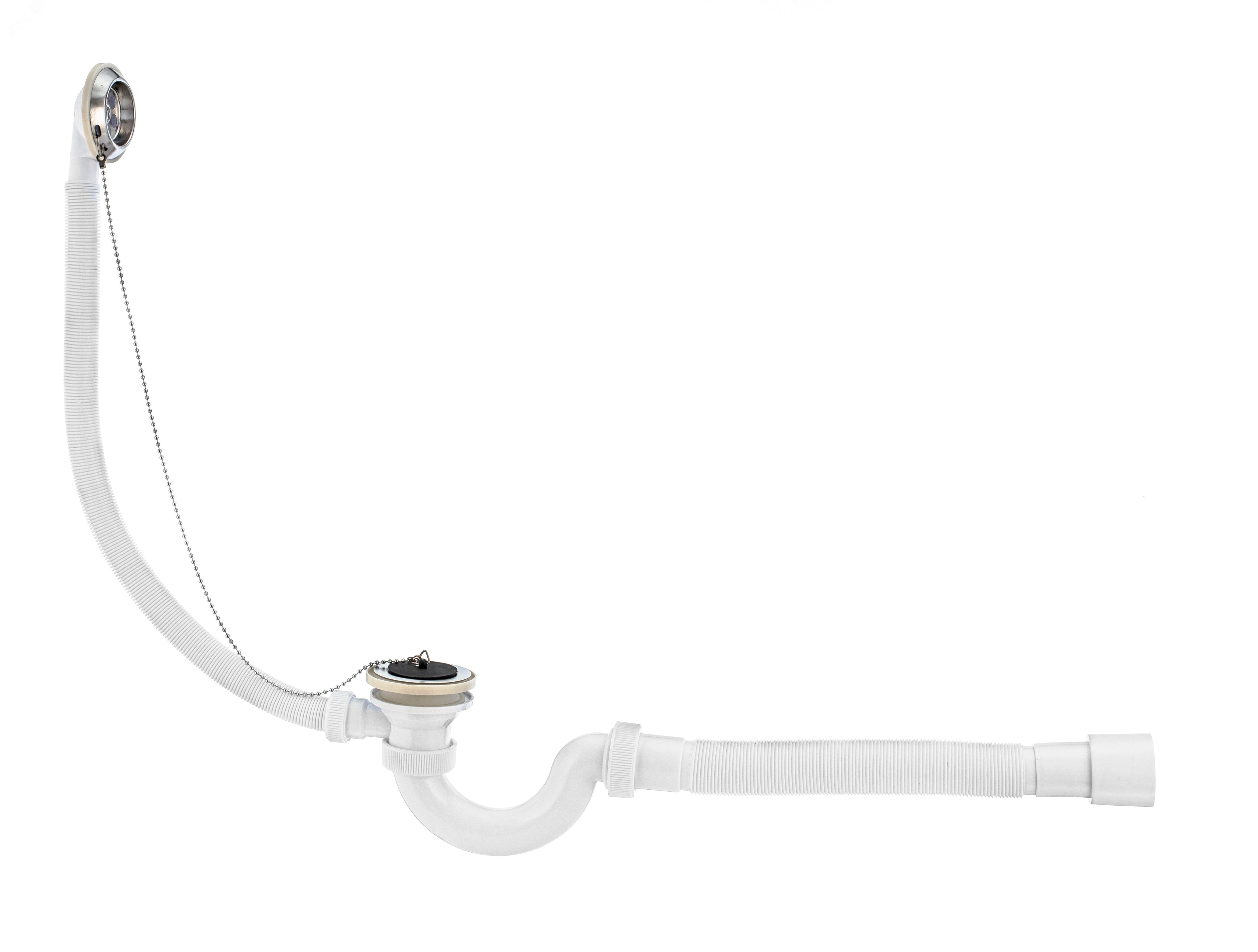Изображение товара Сифон МИНИ ЭЛИТ для ванн с нержавеющими чашками и гофротрубой D40/50