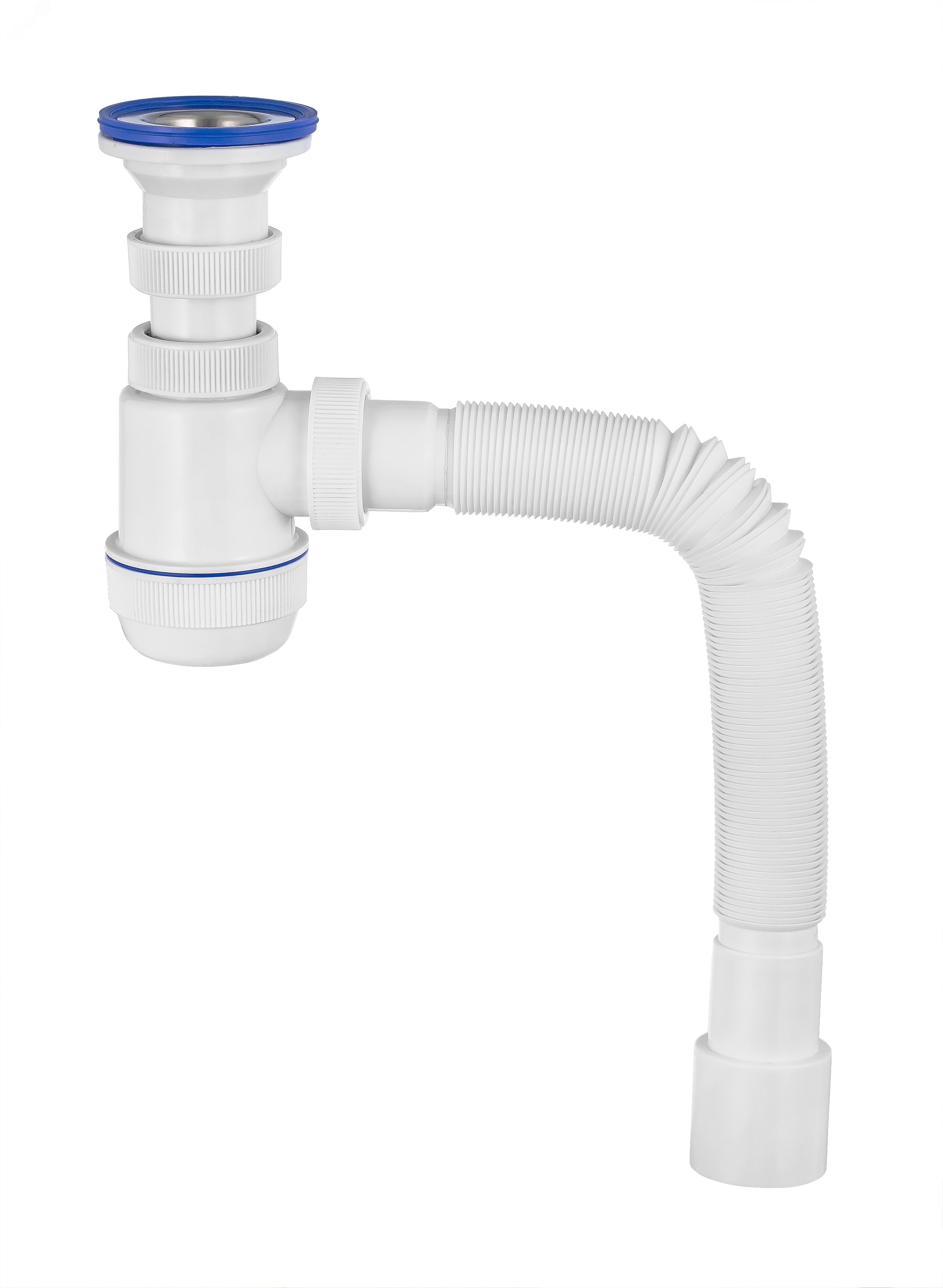 Изображение товара Сифон МИНИ ЭЛИТ для раковин с нержавеющей чашкой и гофротрубой 1'1/2, D63 мм