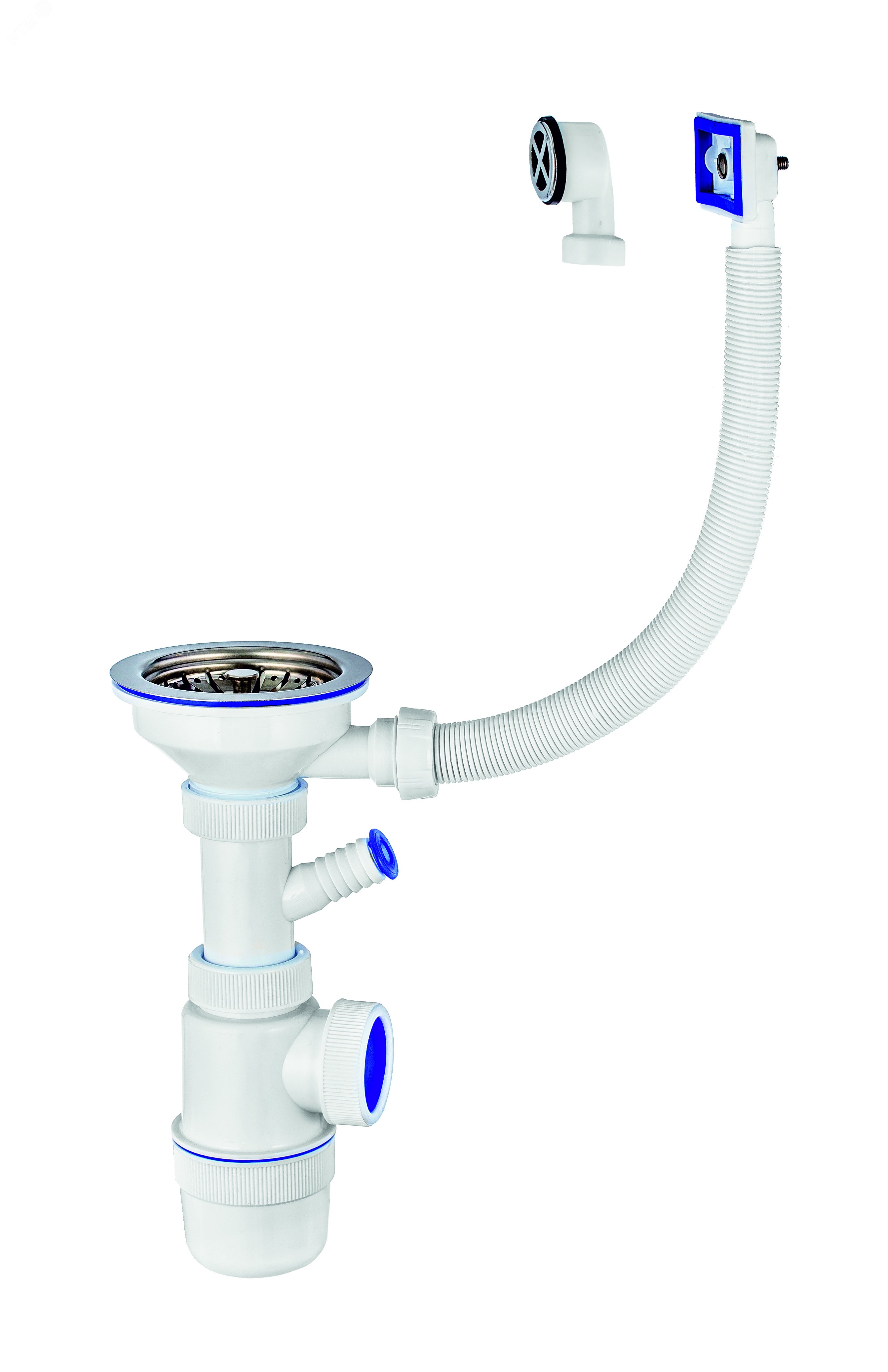 Изображение товара Сифон ЭЛИТ с нержавеющей чашкой D114 мм для стиральных и посудомоечных машин