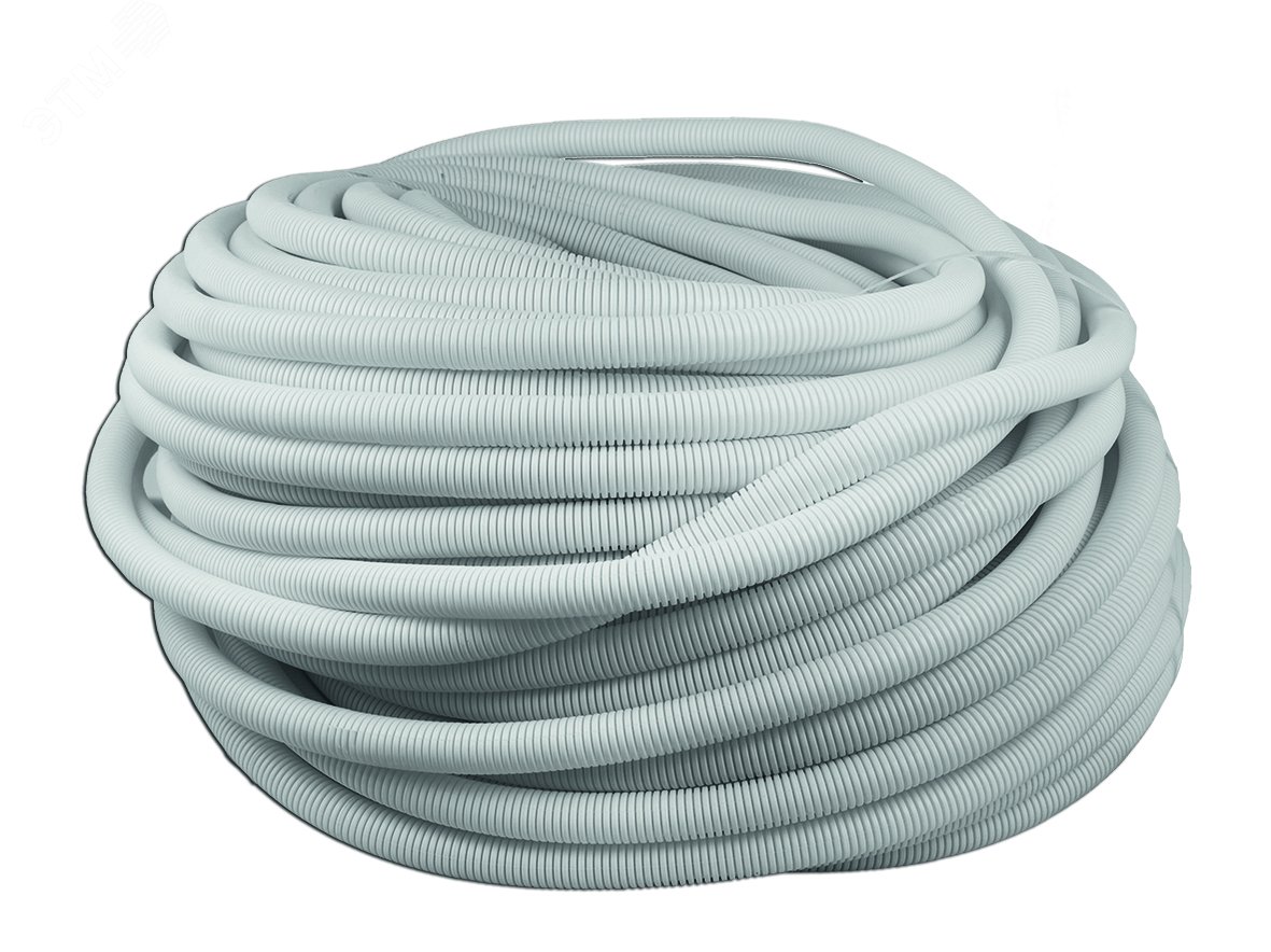 Изображение товара Шланг гофрированный D25 мм (внутренний D20 мм) бе лый бухта 100м (м)