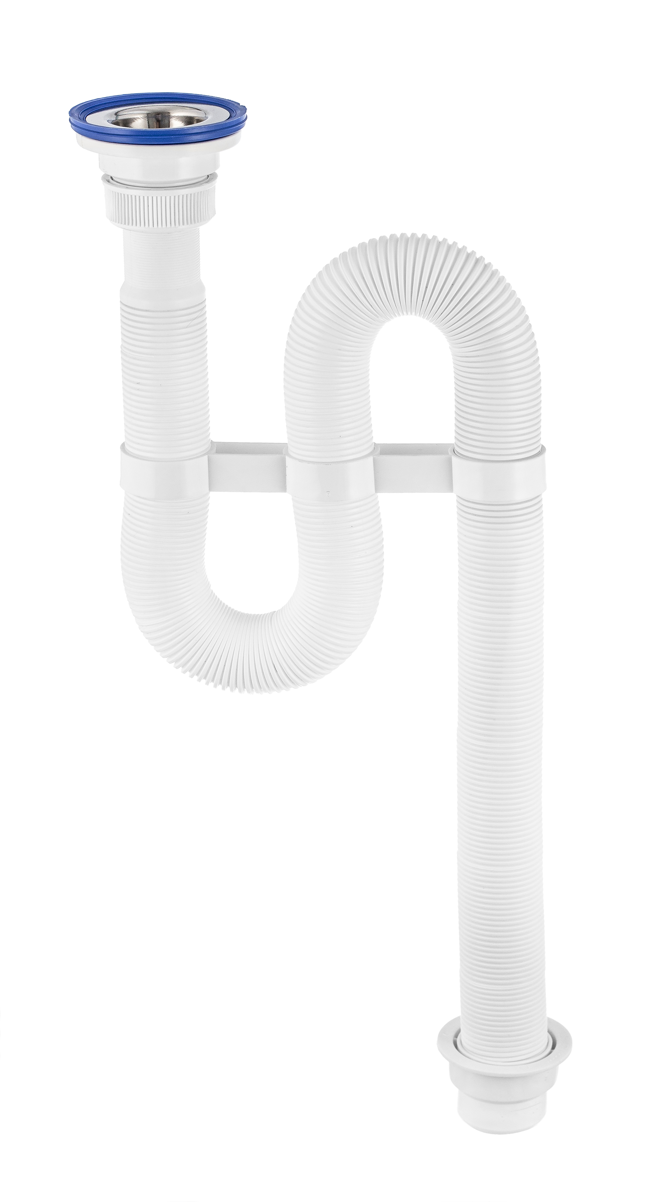 Cифон VIR гофрированный с нержавеющей  чашкой D63 мм 1'1/4- D40/50