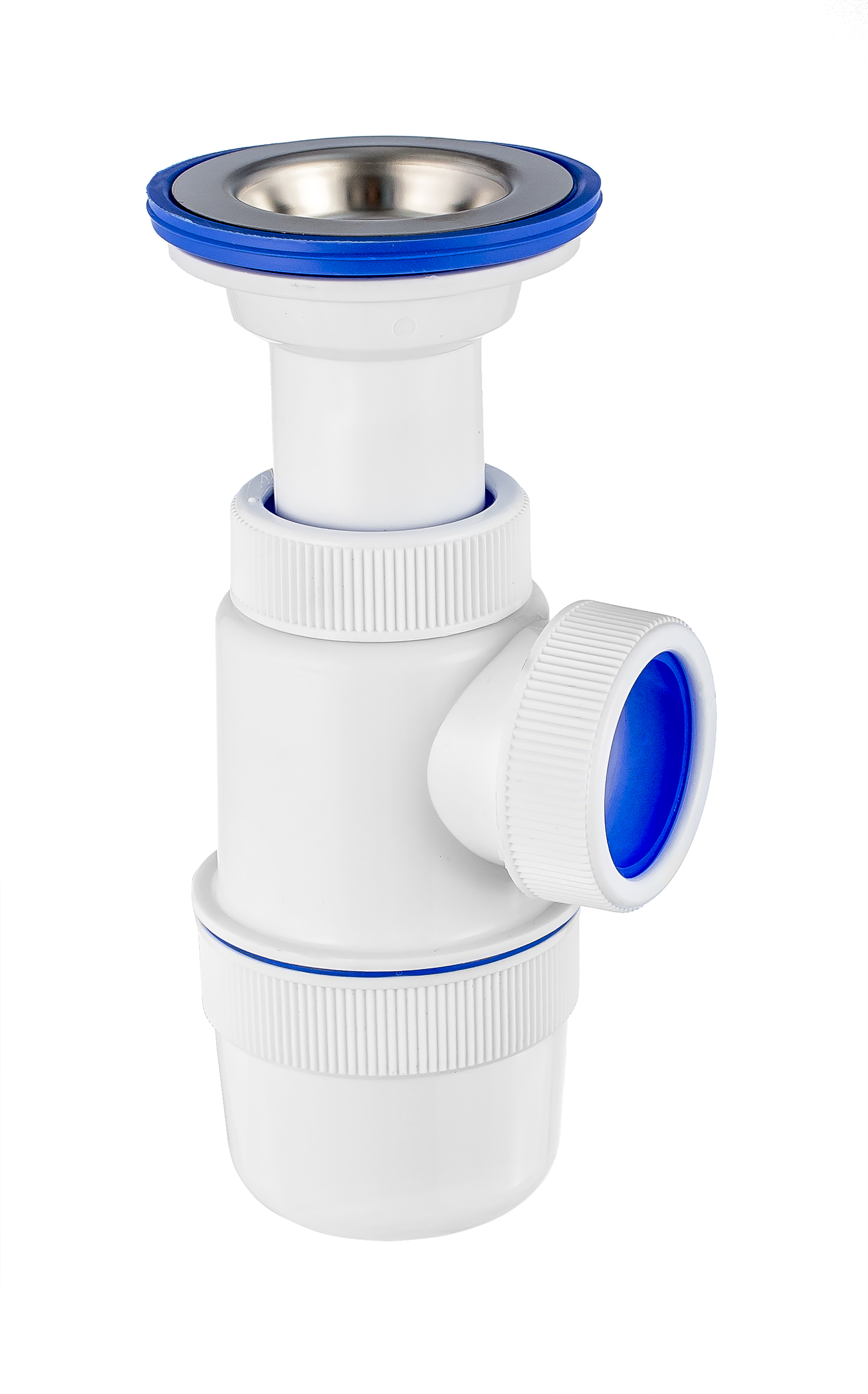 Сифон ЭЛИТ для моек и раковин 1'1/2X40 мм с литым выпуском и нержавеющей чашкой