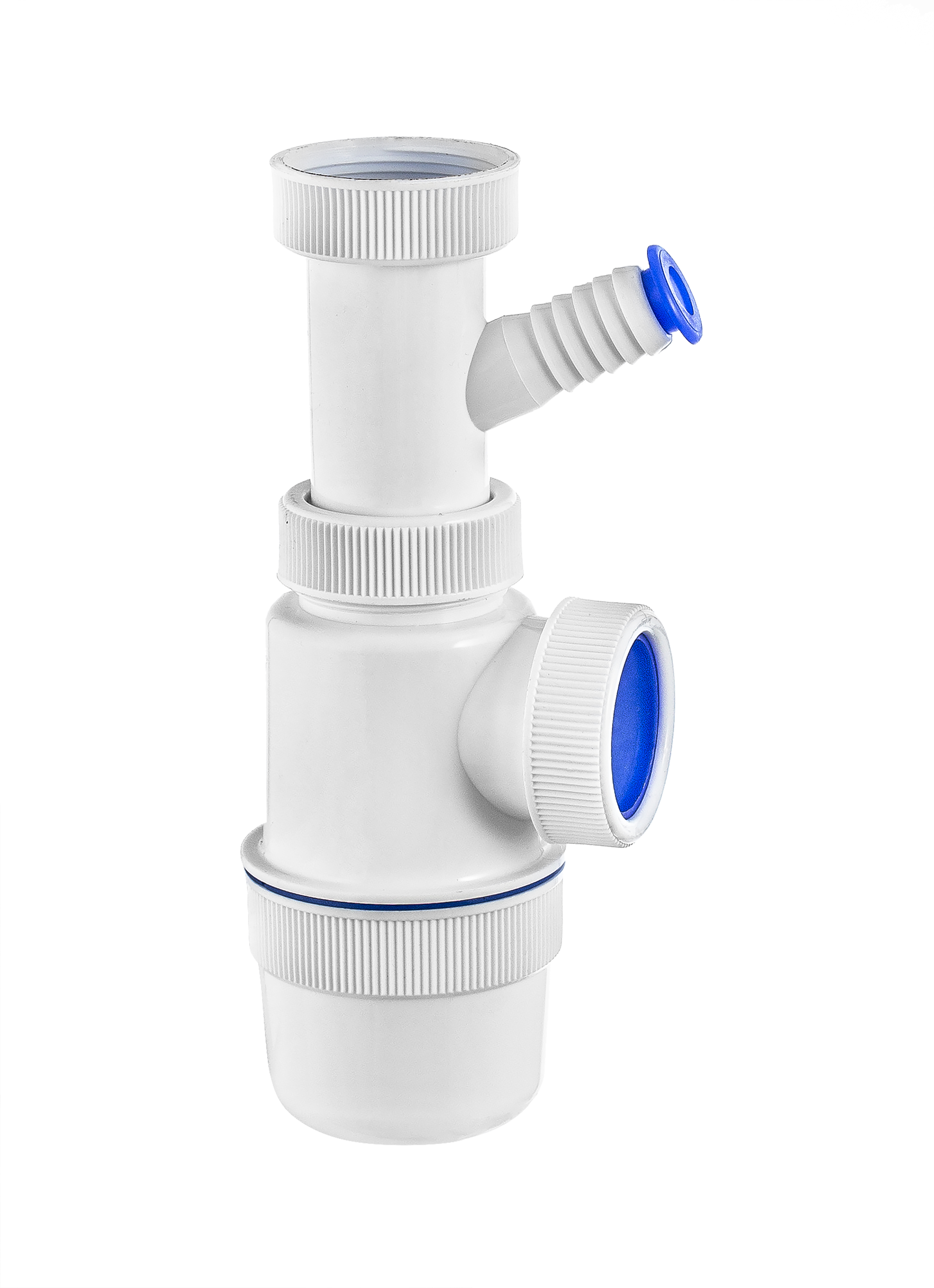 Сифон ЭЛИТ для моек и раковин 1'1/2X40 мм без выпуска с отводом для стиральной или посудомоечной машины