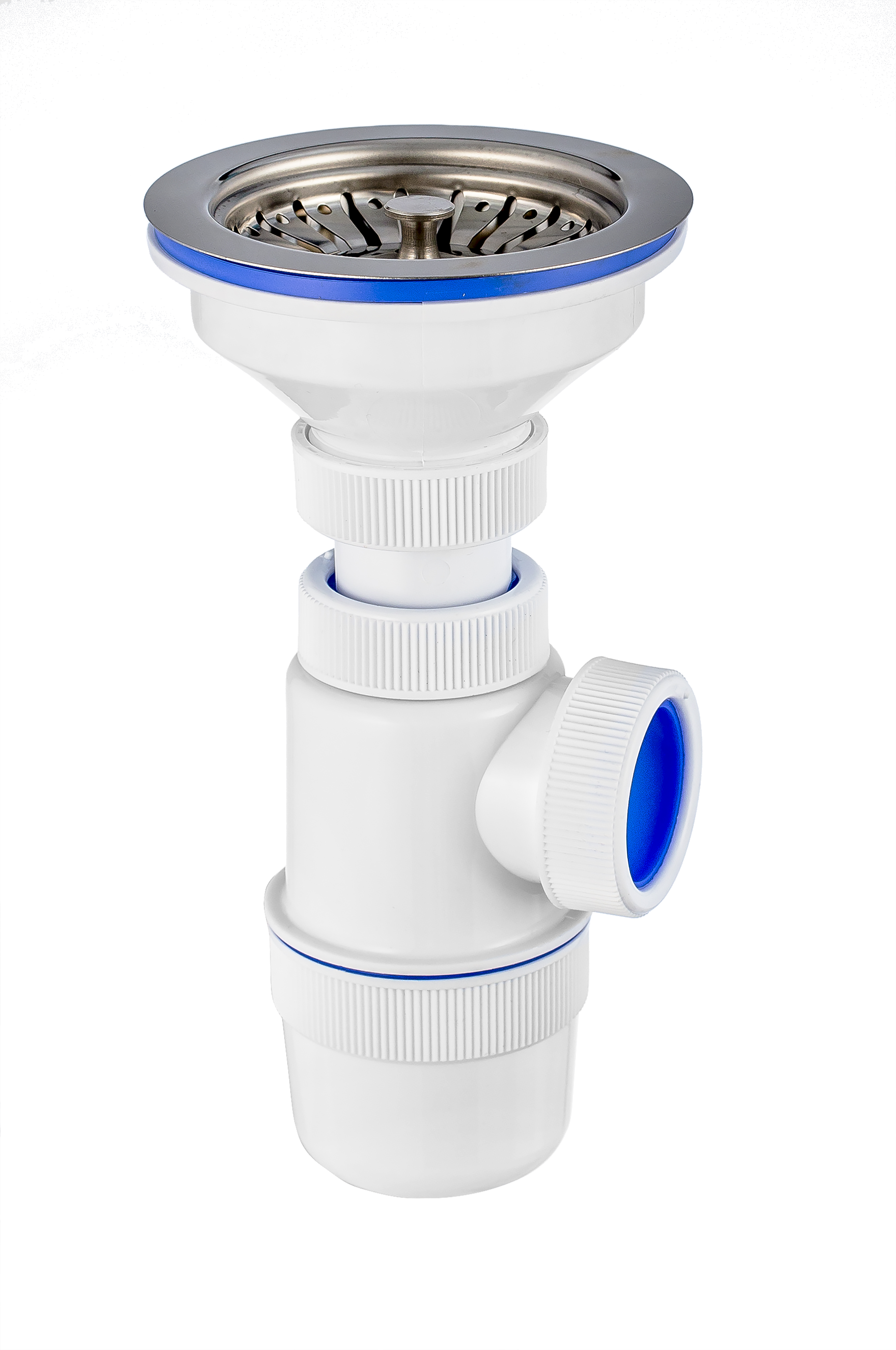 Сифон ЭЛИТ с нержавеющей чашкой D114 мм 3'1/2- D40