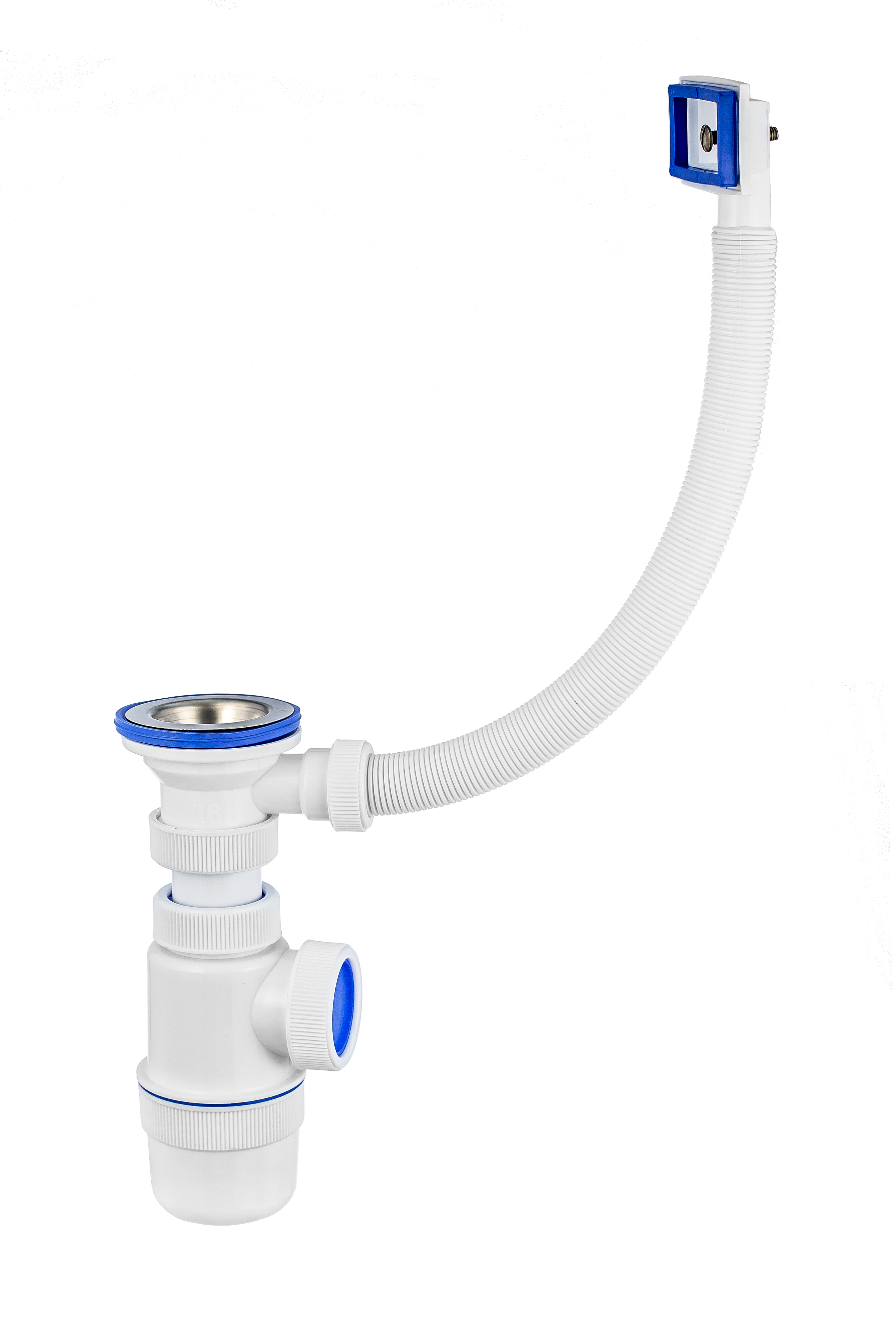 Сифон ЭЛИТ для моек и раковин 1'1/2X40 мм с нержавеющей чашкой 70 мм и переливом