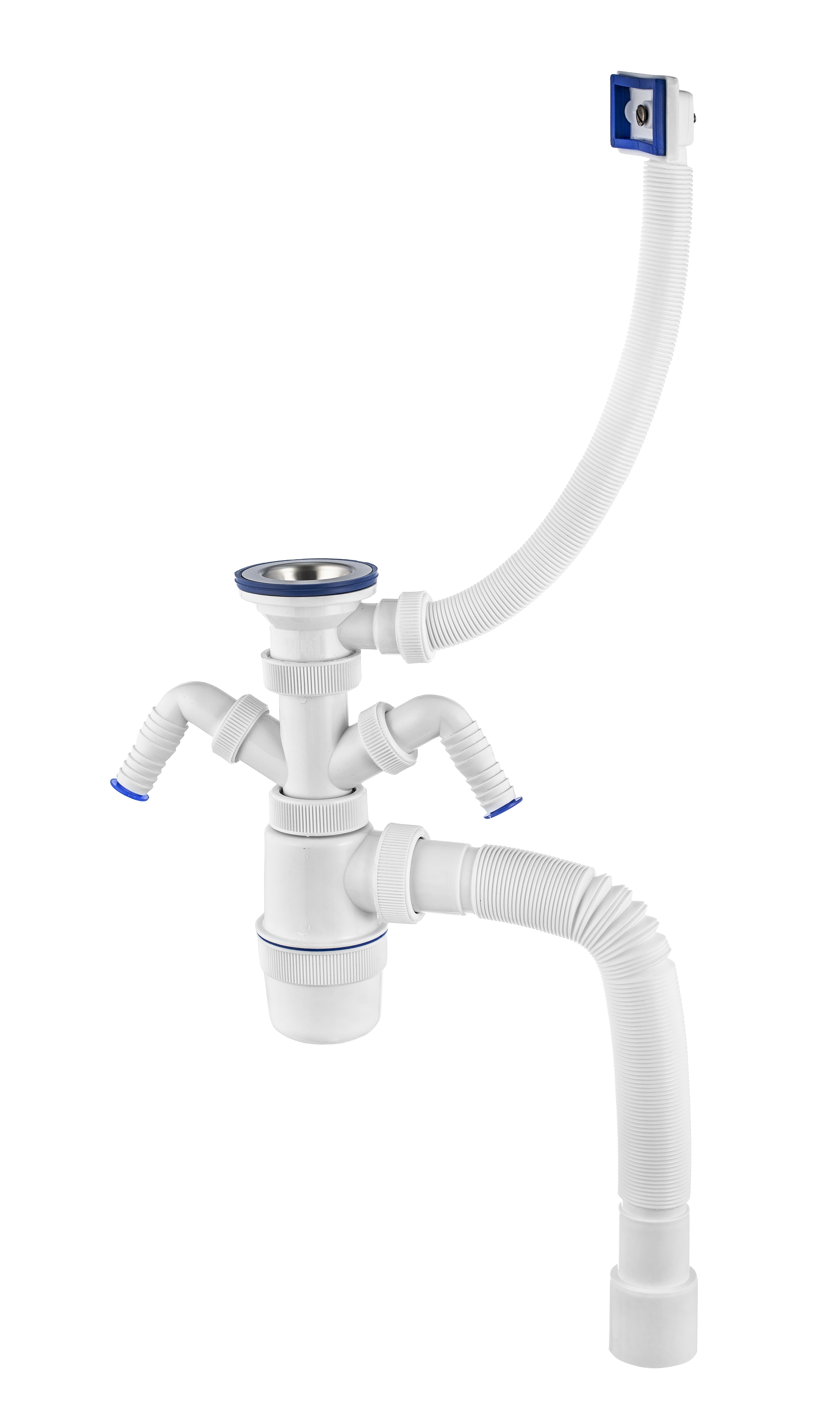 Сифон ЭЛИТ для моек и раковин 1'1/2X40/50 мм с нержавеющей чашкой 70 мм и переливом