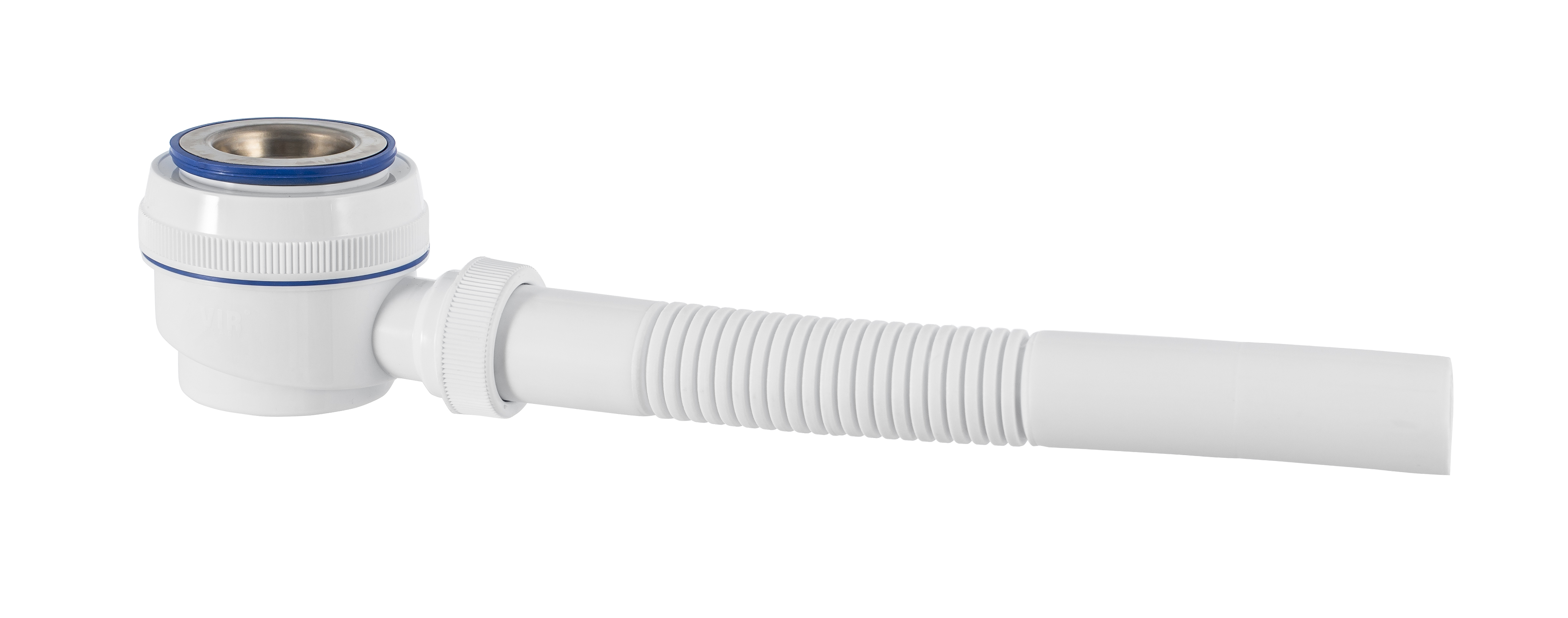 Сифон для душевого поддона с нержавеющей чашкой D70 мм и с гофропатрубком 1'1/2 - D40