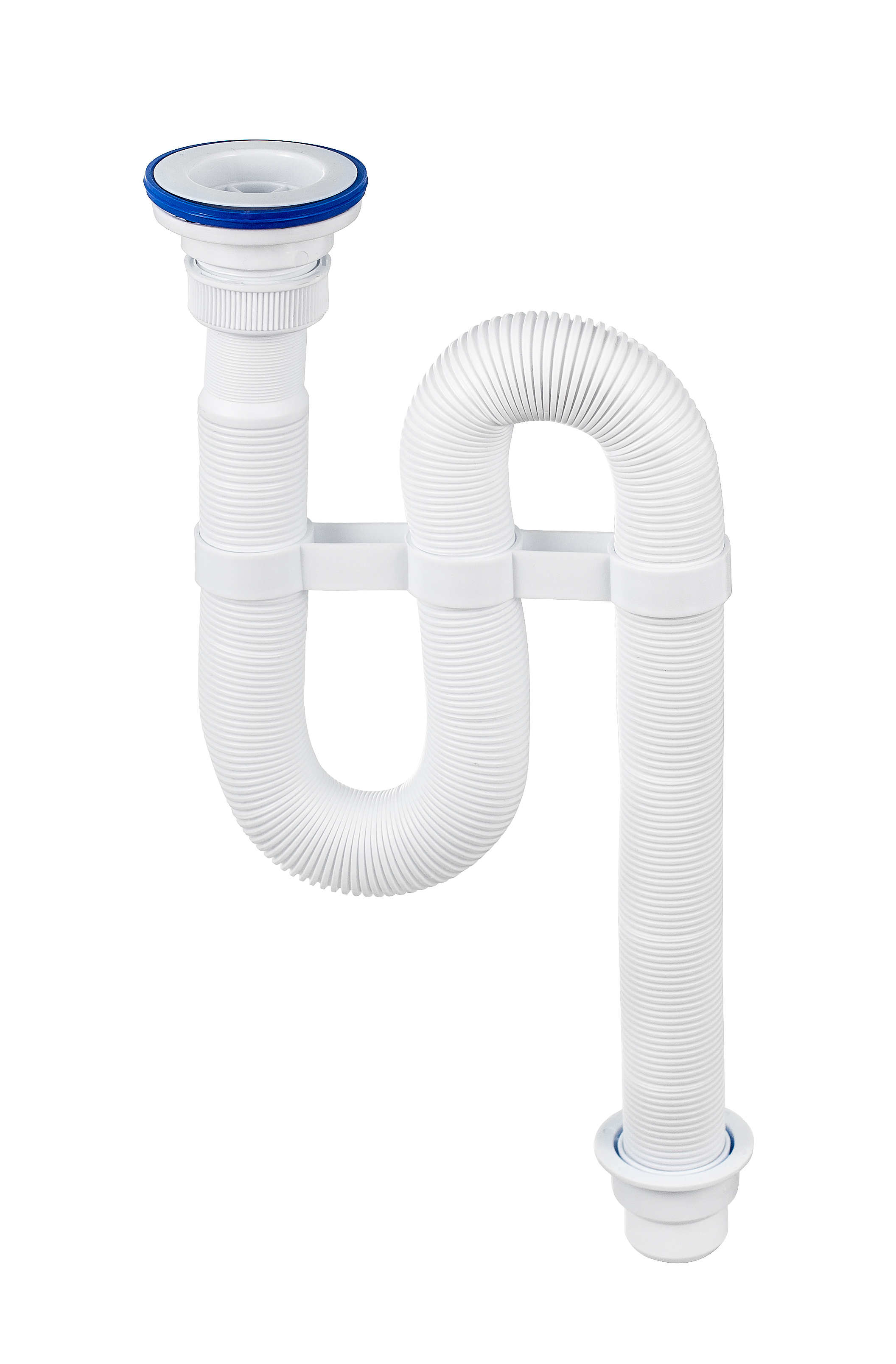 Сифон VIR гофрированный 1'1/2 - D40/50 пластиковая чашка D70 мм