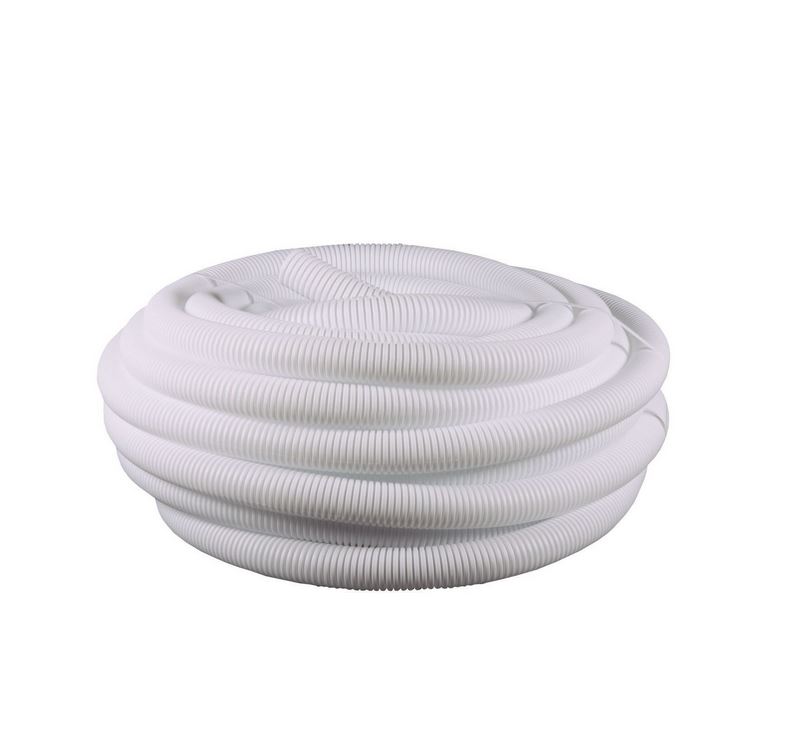 Шланг гофрированный D40 мм (внутренний D33 мм) бе лый бухта 30м