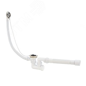 Изображение товара Сифон УНИВЕРСАЛ для ванн с нержавеющими чашками и с гофротрубой L 600 мм D40/50 (шт)