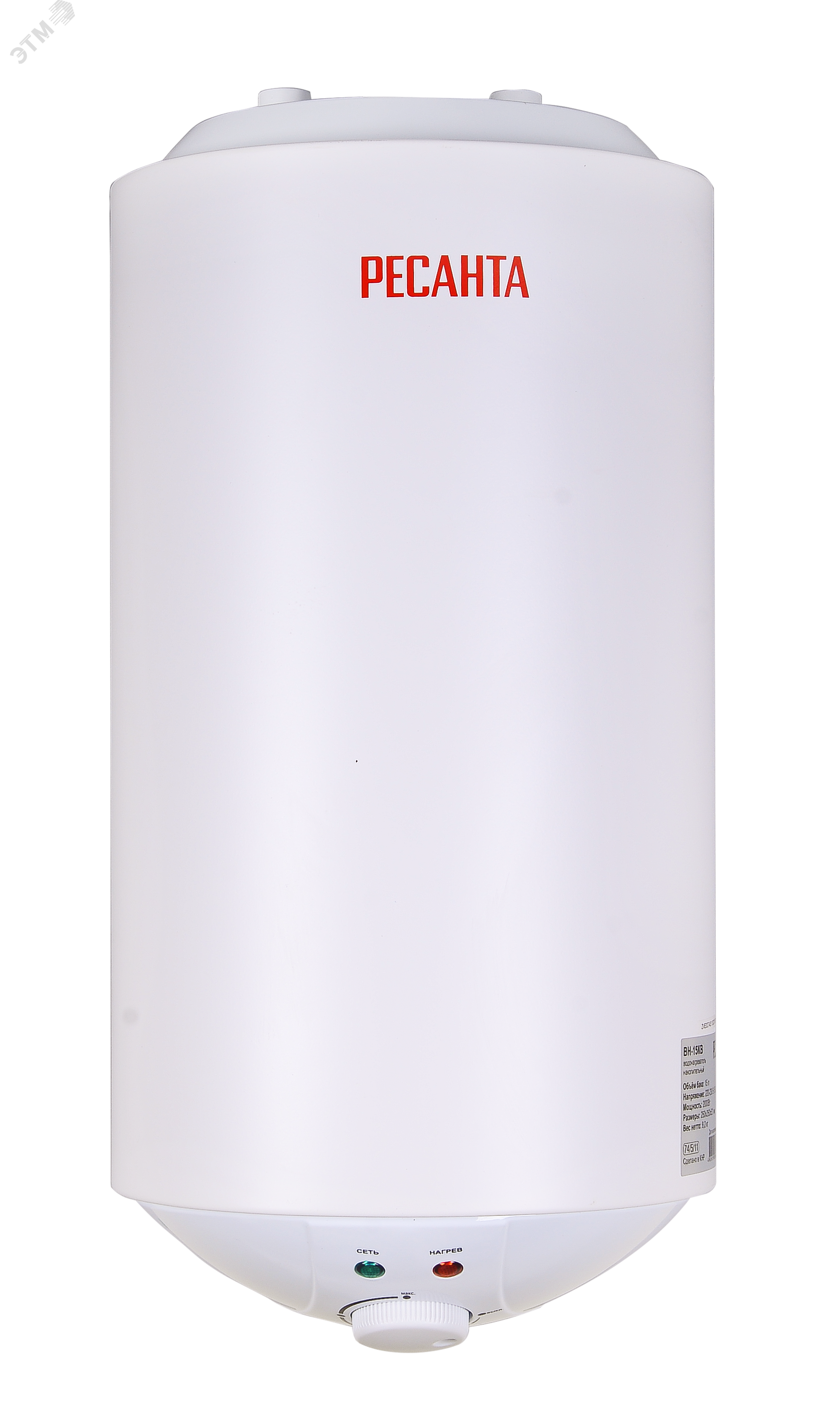Изображение товара Водонагреватель накопительный круглый ВН-15КВ Ресанта (шт)