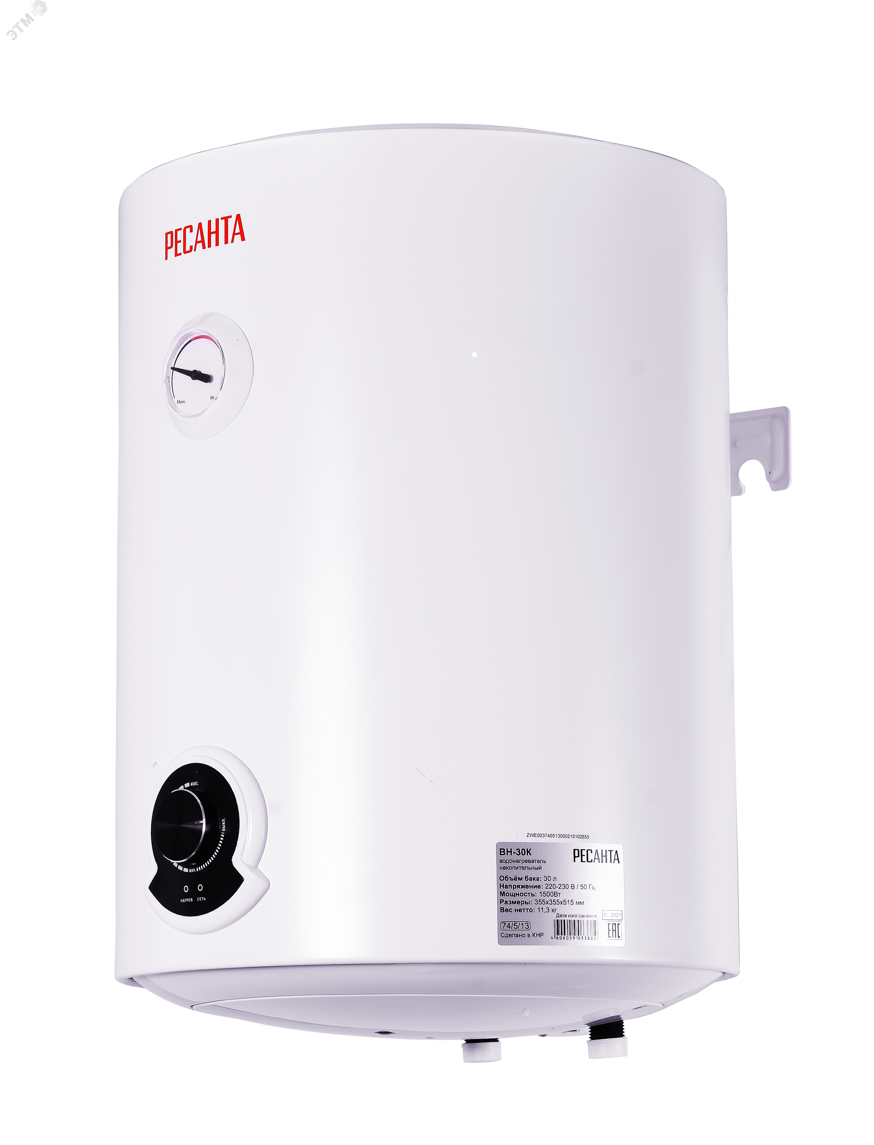 Изображение товара Водонагреватель накопительный круглый ВН-30К Ресанта (шт)