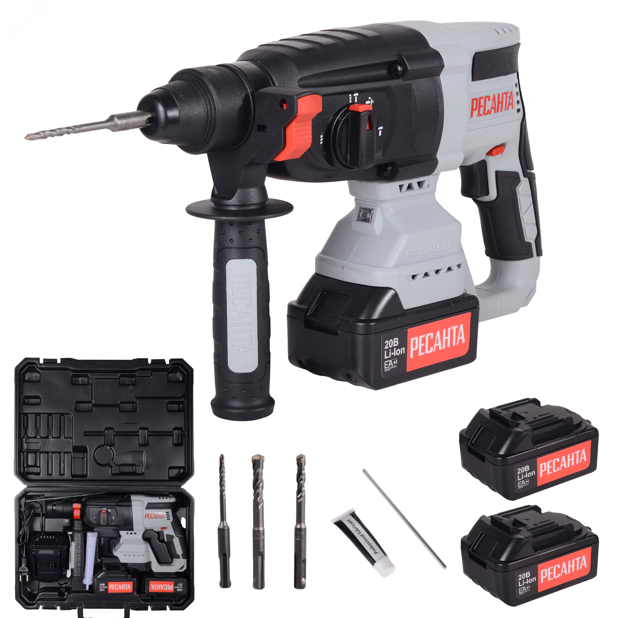 Изображение товара Перфоратор аккумуляторный Ресанта АП-20Li/4, 20В, 3 режима