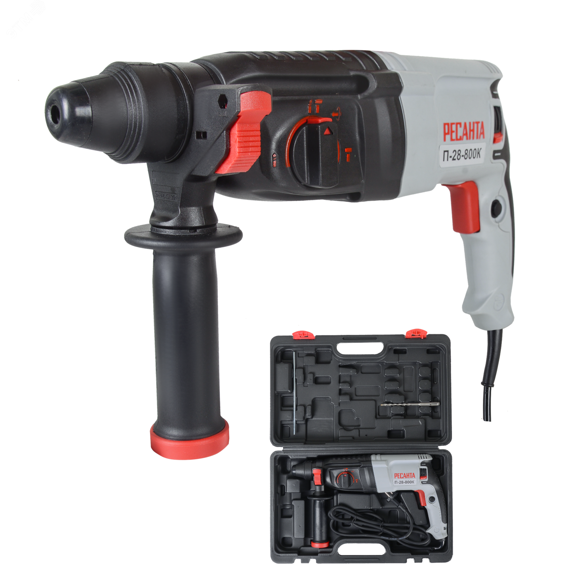 Изображение товара Перфоратор Ресанта П-28-800К 800 Вт трехрежимный для бетона и кирпича