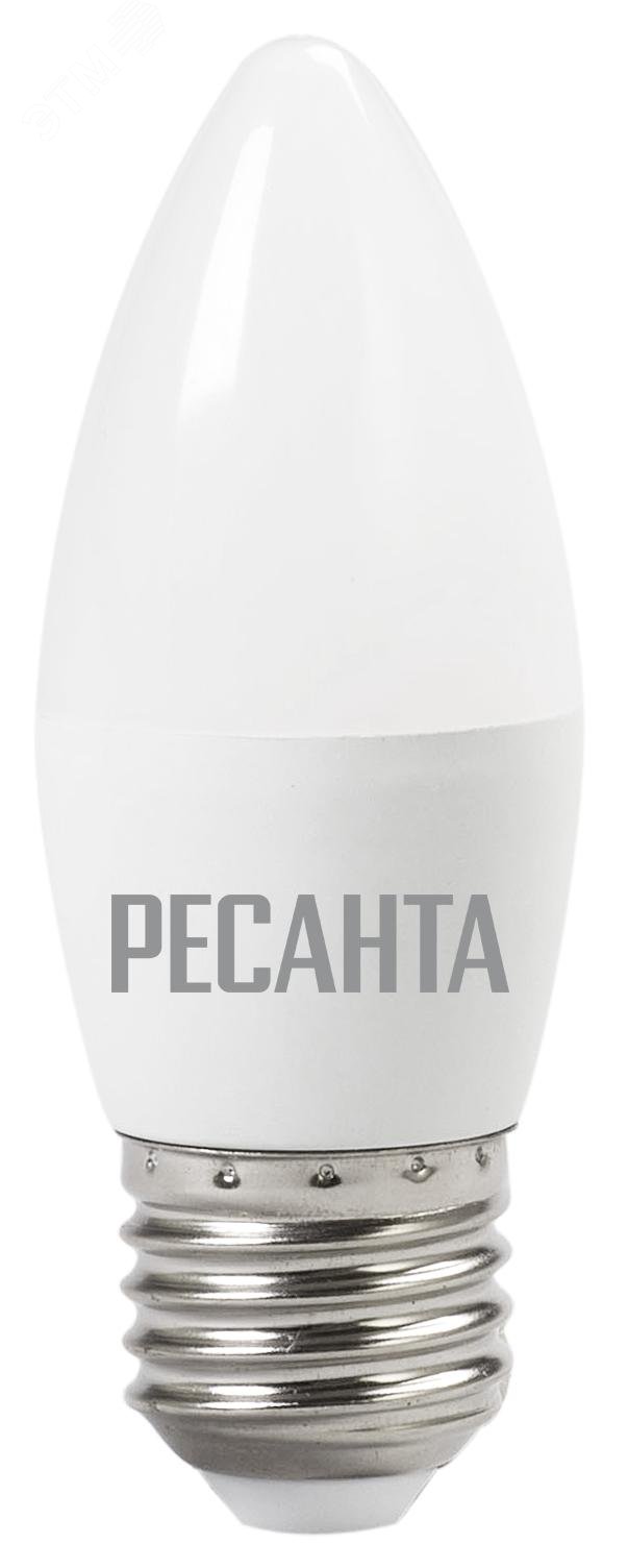 Изображение товара Светодиодная лампа Е27 6Вт 4000K нейтральный свет лампа свеча Ресанта