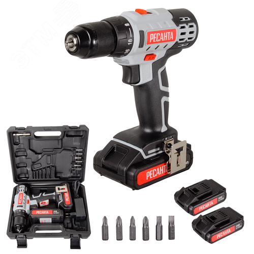 Дрель-шуруповерт аккумуляторная ДА-20-2ЛК (2,0 А/ч) - фото 1