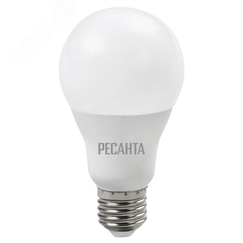 Изображение товара Лампа светодиодная LL-R-A65-15W-230-4K-E27 (груша, 15Вт, нейтр., Е27) Ресанта (шт)