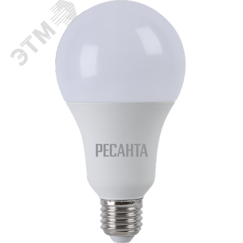 Лампа светодиодная LL-R-A80-20W-230-3K-E27 (груша, 20Вт, тепл., Е27) Ресанта - фото 1
