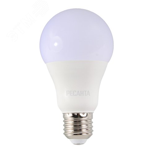 Лампа светодиодная LL-R-A65-15W-230-6K-E27 (груша, 15Вт, холод., Е27) Ресанта - фото 1