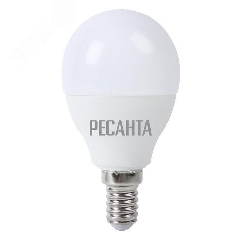 Изображение товара Лампа светодиодная LL-R-G45-7W-230-4K-E14 (шар, 7Вт, нейтр., Е14) Ресанта (шт)