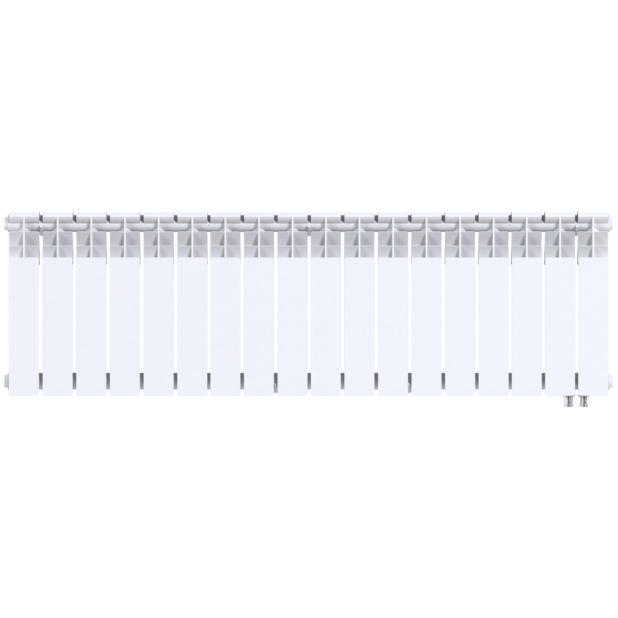 Радиатор биметаллический секционный  Heat 350/90/18 нижнее подключение 2385Вт