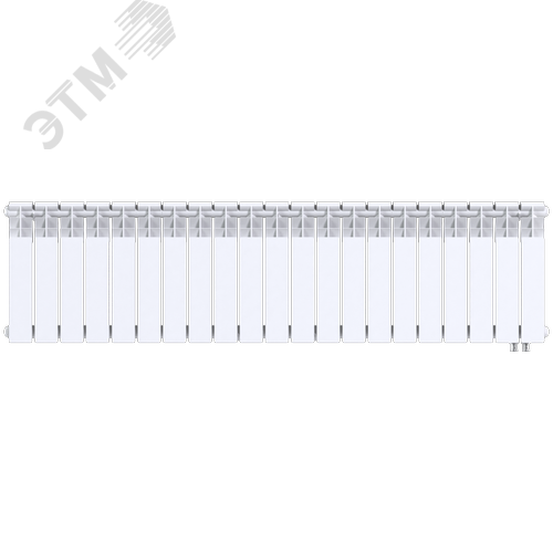 Радиатор биметаллический секционный  Heat 350/90/21 нижнее подключение 2782Вт - фото 1