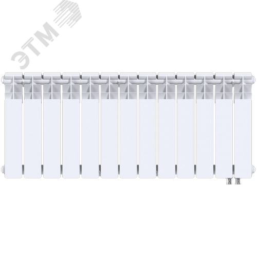 Радиатор биметаллический секционный  Heat 350/90/13 нижнее подключение 1722Вт - фото 1