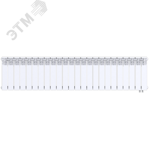 Радиатор биметаллический секционный  Heat 350/90/24 нижнее подключение 3180Вт - фото 1
