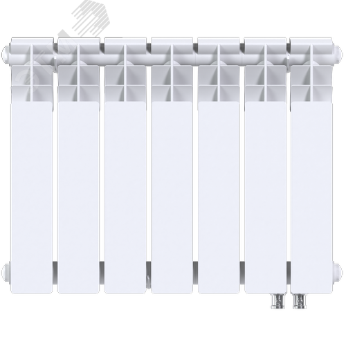 Радиатор биметаллический секционный  Heat 350/90/7 нижнее подключение 927Вт - фото 1