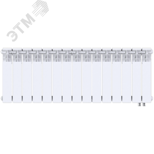 Радиатор биметаллический секционный  Heat 350/90/15 нижнее подключение 1987Вт - фото 1